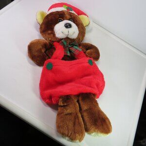 Vintage Rennoc Santa's Best Hang N Stuff Christmas Stocking Teddy Bear 1980s 21"